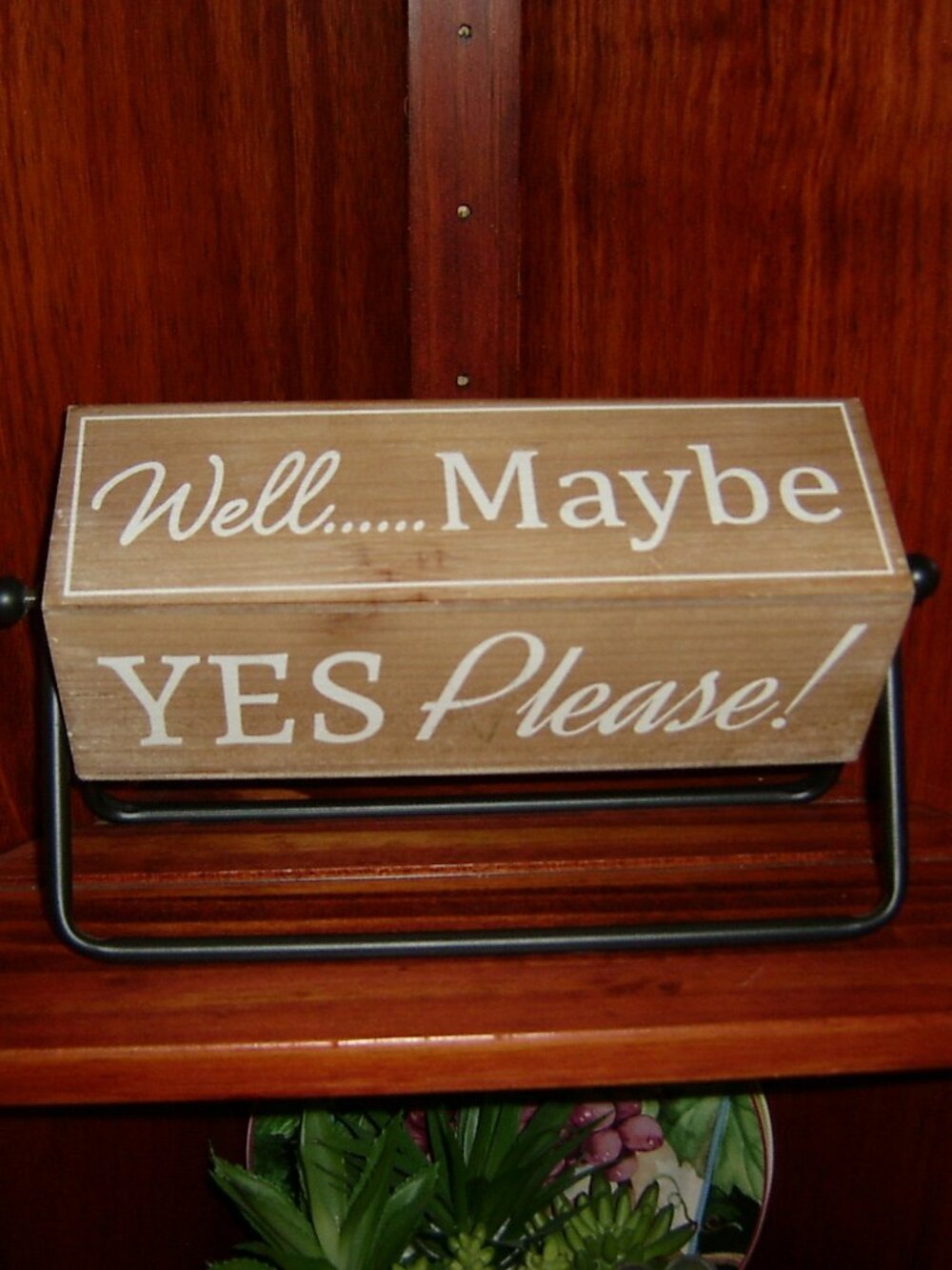 Yes, Please Flip Sign Saying Decor on Stand
